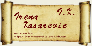 Irena Kašarević vizit kartica